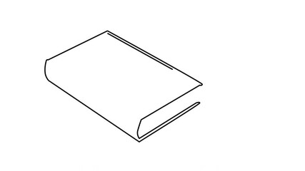 Wall Mural - Book, Holy bible outline self drawing animation. Line art.