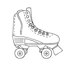 Sticker - Vector hand drawn doodle sketch quad roller skate isolated on white background