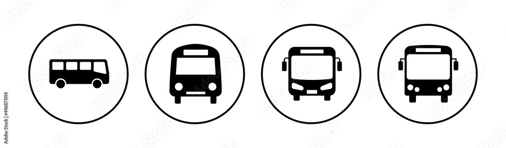 Bus icon set. bus vector icon - obrazy, fototapety, plakaty 