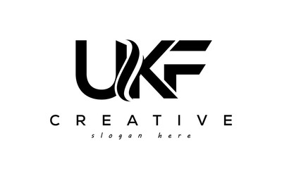 Letter UKF creative logo design vector	