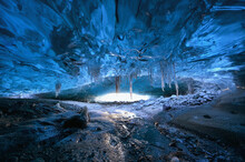 Inside A Blue Ice Cave In Iceland,Breidamerkurjokull - South East Icel