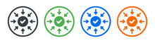 Contribution Vector Icon. Gather And Collect Symbol. Bring Together In Selected Place Concept.