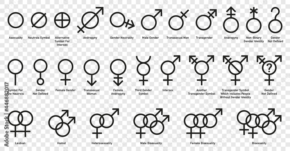 Gender symbol icon vector set illustration - obrazy, fototapety, plakaty 