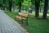 Fototapeta  - Ławka w parku, Beskid Niski