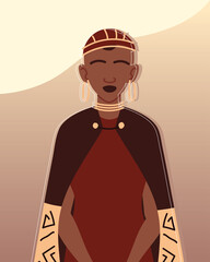 Sticker - african tribal woman portrait