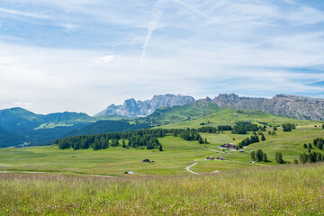 Wall Mural - view over seiser alm i val gardena alps mountains