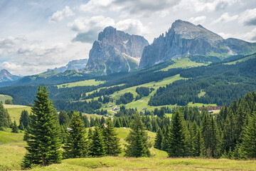 Wall Mural - scenics alps landscape with mountain peaks