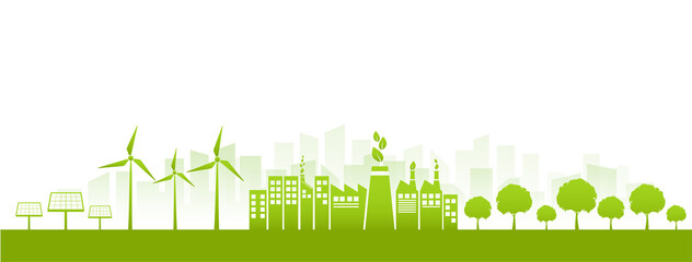 Wall Mural - Banner design for Sustainability development and Eco friendly concept, Vector illustration