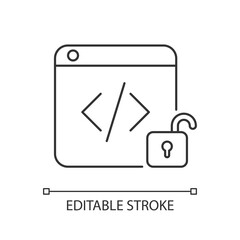 Poster - Open source code platforms linear icon. Permission modifying and enhancing code freely. Thin line customizable illustration. Contour symbol. Vector isolated outline drawing. Editable stroke