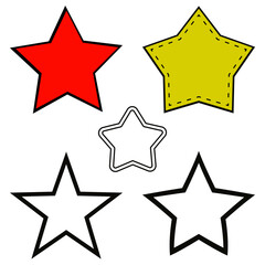 Poster - Stars set in vector. Simple five stars isolated.