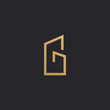 © Eko - Letter G gold building logo design template.