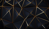 Black geometric texture with golden polygonal patterns