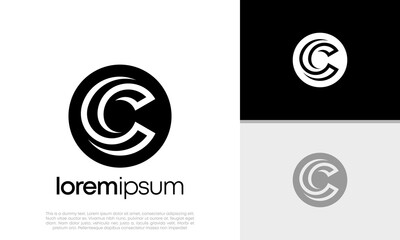Wall Mural - innovative high tech logo template. abstract artificial intelligence logo. initial c logo design.