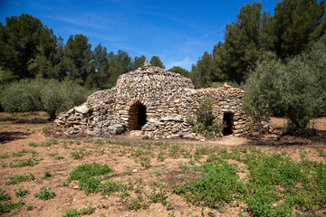 Dry stone construction in Tarragona, Spain