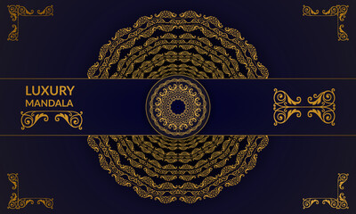 Sticker - luxury background mandala with golden arabesque pattern east style. Stylish Decorative mandala. Mandala for poster, cover, brochure, flyer, banner and wedding  invitation card