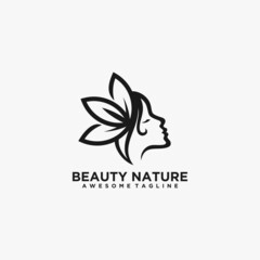 Beauty nature logo design vector