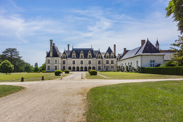 Wall Mural - Majestic rear facade of Renaissance Chateau de Beauregard (1545) with its slate-encrusted chimneys. Beauregard Castle located in Loire Valley, in territory of Cellettes commune, France.