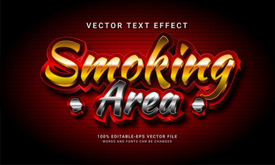 Wall Mural - Smoking area 3d editable text style effect