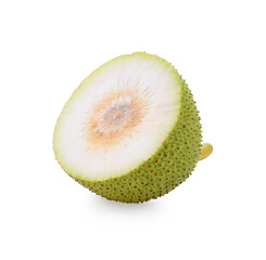 Fresh green breadfruit isolated on white