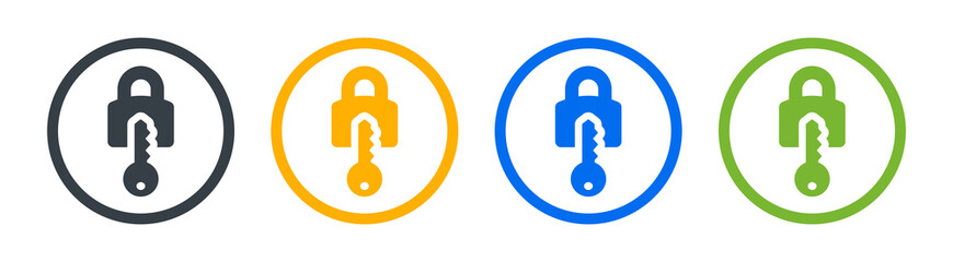 Aufkleber - Padlock with key icon vector illustration.