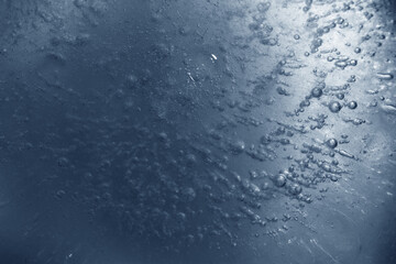 Canvas Print - macro shot of ice block texture / ice is the solid state of water.