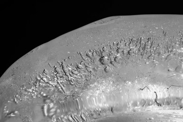Canvas Print - macro shot of ice block texture / ice is the solid state of water.
