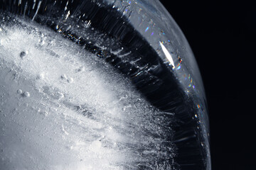 Sticker - Macro shot of ice block texture / Ice is the solid state of water.