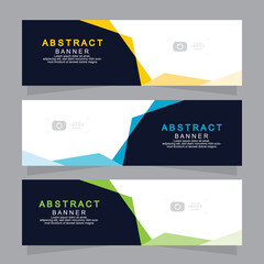 Vector abstract design web banner template. Web Design Elements - Header Design. Abstract geometric web banner template on grey background.Modern banner.