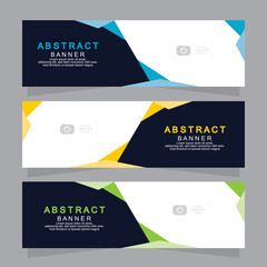 Vector abstract design web banner template. Web Design Elements - Header Design. Abstract geometric web banner template on grey background.Modern banner.