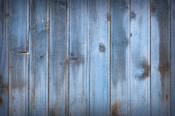 Wall Mural - blue painted old planks