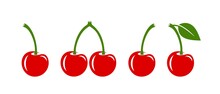 Cherry Logo. Isolated Cherry On White Background