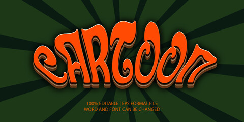 Poster - 3D Text Cartoon Retro. Editable Text Effect Format File