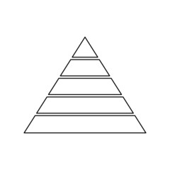 Wall Mural - pyramid line icon for infographics. triangle outline with 5 levels. hierarchy design graphic element