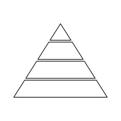 Wall Mural - pyramid line icon for infographics. triangle outline with 4 levels. hierarchy design graphic element