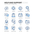 Simple Set of Help And Support Related Vector Line Icons.  Contains such Icons as Handbook, Online Help, Tech Support and more. Editable Stroke. 64x64 Pixel Perfect.