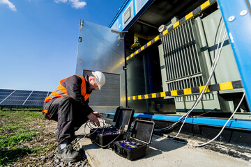 Wall Mural - execution of electrical measuring works on the power transformer