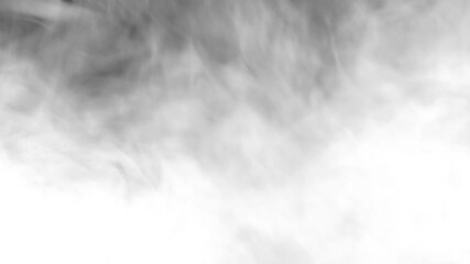 Wall Mural - Bright white smoke smoke on a black background slow motion. Start moving the cloud from left to right slowly. The concept of transitions for video editing using the alpha channel.