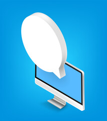 Aufkleber - Communication via computer. Isometric vector illustration