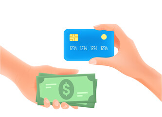 Aufkleber - Money transfer concept. 3d style vector illustration