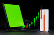 © Bunpoht - mobile trading, Stock Signal, Buy Signal, Sell Signal, Mobile foreign exchange trading - 3d render illustrator