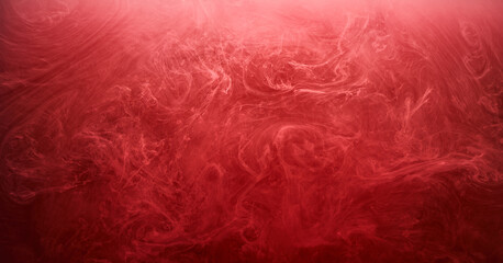 Wall Mural - Abstract red ocean background, ruby paints in water, vibrant bright smoke scarlet wallpaper