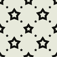Poster - Black stars wallpaper. Packing material with simple black stars in vector.