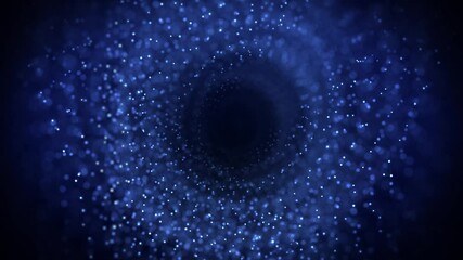Wall Mural - 4k light waves flow in space abstract motion loop background shining particles stars magic dust. for