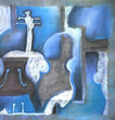 Geigen, Illustration, blau