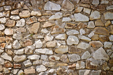Gross Masonry With Cement. Stone Wall Texture. Rough Background.