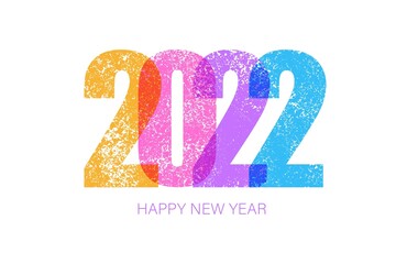 Wall Mural - Creative colorful concept of 2022 Happy New Year poster, card, invitation. Design template with typography logo 2022.