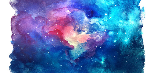 Wall Mural - vector cosmic illustration. beautiful colorful space background. watercolor cosmos