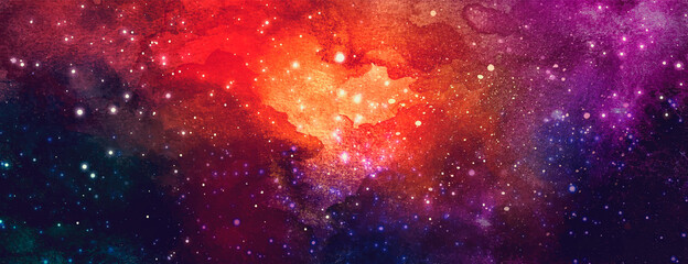 Wall Mural - vector cosmic illustration. beautiful colorful space background. watercolor cosmos