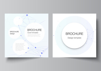 Wall Mural - vector layout of two square format covers templates for brochure, flyer, magazine, cover design, boo