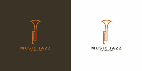 saxophone logo design music jazz for your business